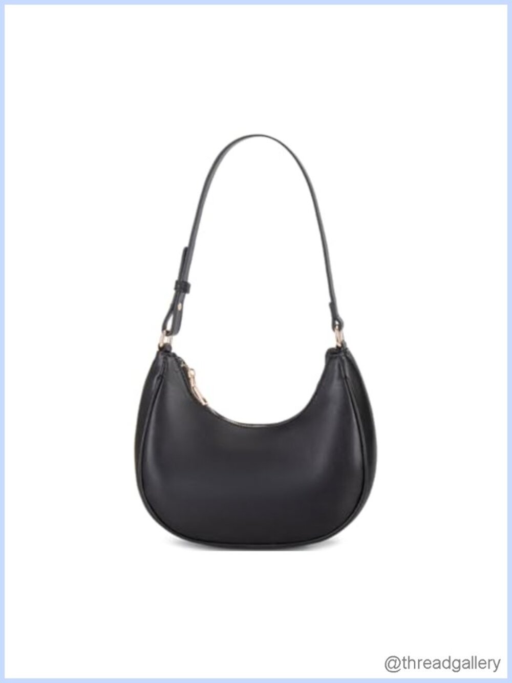 PU Leather Crescent Hobo Shoulder Bag Mini Clutch Purse with Zipper